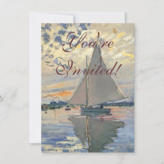 Monet Zeilboot Franse Impressionisme Klassieke Kun Kaart (Voorkant)