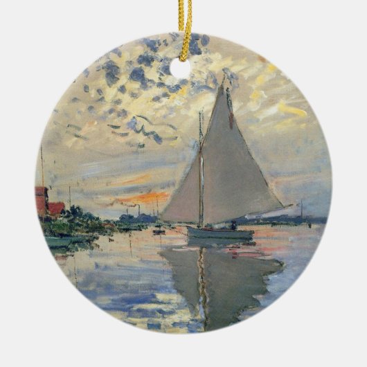 Monet Zeilboot Franse Impressionisme Klassieke Kun Keramisch Ornament (Voorkant)