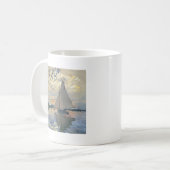 Monet Zeilboot Franse Impressionisme Klassieke Kun Koffiemok (Voorkant links)