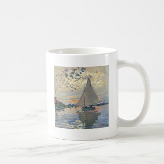 Monet Zeilboot Franse Impressionisme Klassieke Kun Koffiemok (Rechts)