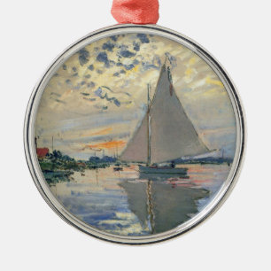 Monet Zeilboot Franse Impressionisme Klassieke Kun Metalen Ornament