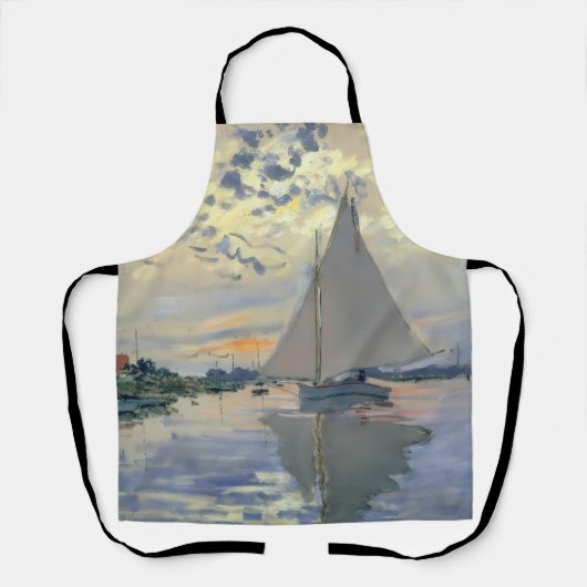 Monet Zeilboot Franse Impressionisme Klassieke Kun Schort (Voorkant)