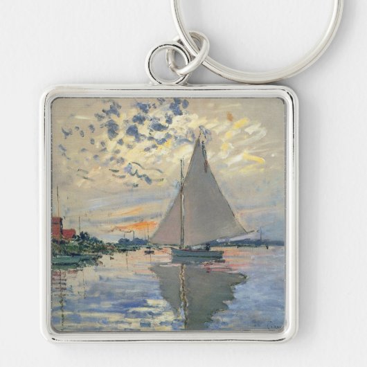 Monet Zeilboot Franse Impressionisme Klassieke Kun Sleutelhanger (Voorkant)