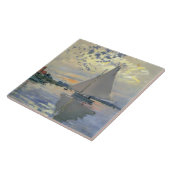 Monet Zeilboot Franse Impressionisme Klassieke Kun Tegeltje (Zijkant)