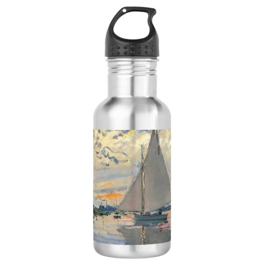 Monet Zeilboot Franse Impressionisme Klassieke Kun Waterfles (Voorkant)