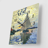 Monet - Zeilboot in le Petit GENNEVILLIERS Vierkante Klok (Hoek)