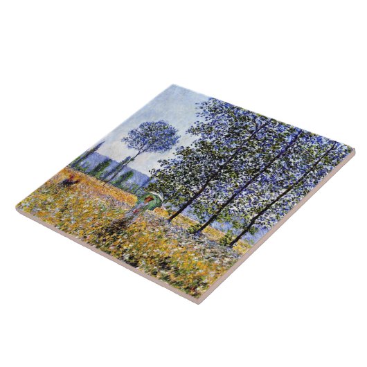 Monet - Zonlicht effect onder de populieren, Tegeltje (Zijkant)