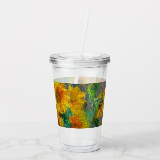 Monet-zonnebloemen Acryl Drinkbeker (Achterkant)