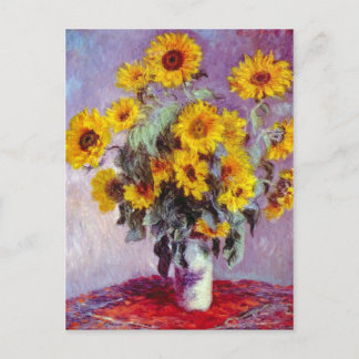 Monet-zonnebloemen Briefkaart