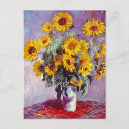 Monet-zonnebloemen Briefkaart (Voorkant)