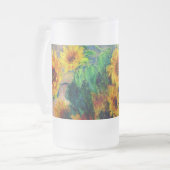 Monet-zonnebloemen Matglas Bierpul (Voorkant links)