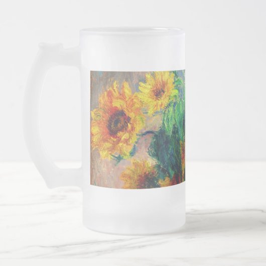 Monet-zonnebloemen Matglas Bierpul (Links)