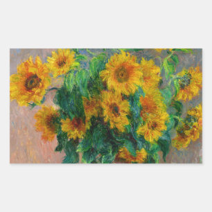 Monet-zonnebloemen Rechthoekige Sticker