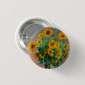 Monet-zonnebloemen Ronde Button 3,2 Cm (Voorkant /achterkant)