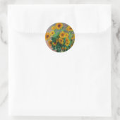 Monet-zonnebloemen Ronde Sticker (Tas)
