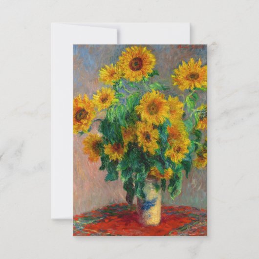 Monet-zonnebloemen RSVP Kaartje (Voorkant)