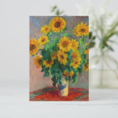 Monet-zonnebloemen RSVP Kaartje (Staand voorkant)