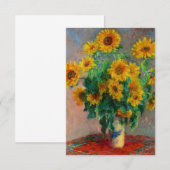 Monet-zonnebloemen RSVP Kaartje (Voorkant / Achterkant)