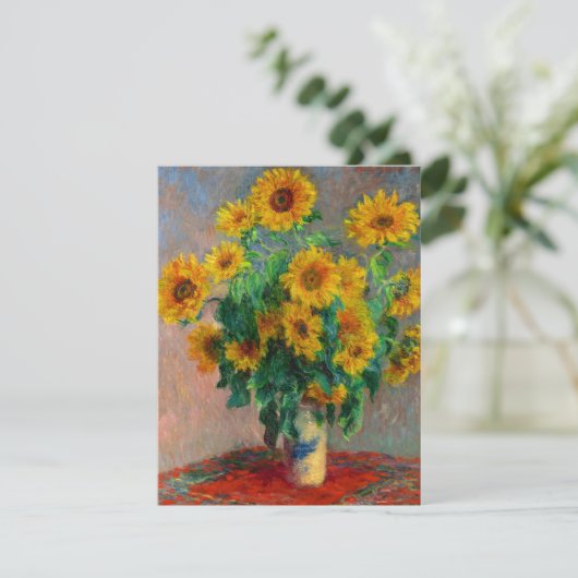 Monet-zonnebloemen Save The Date (Staand voorkant)