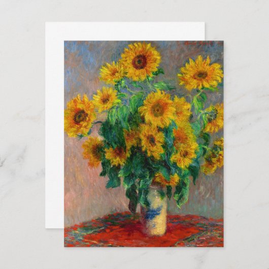 Monet-zonnebloemen Save The Date (Voorkant / Achterkant)