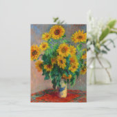 Monet-zonnebloemen Save The Date (Staand voorkant)