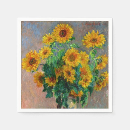 Monet-zonnebloemen Servet (Voorkant)