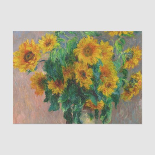 Monet-zonnebloemen Tissuepapier (Voorkant)
