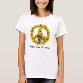 Monet Zonnebloemen Vredesteken met Quote Design T-shirt