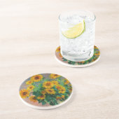 Monet-zonnebloemen Zandsteen Onderzetter (Zijkant)