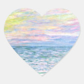 Monet - Zonsondergang bij Pourville, fijne kunst Hart Sticker (Voorkant)