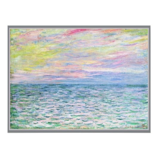 Monet - Zonsondergang bij Pourville, fijne kunst Perfect Poster (Voorkant)