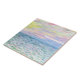 Monet - Zonsondergang bij Pourville, fijne kunst Tegeltje