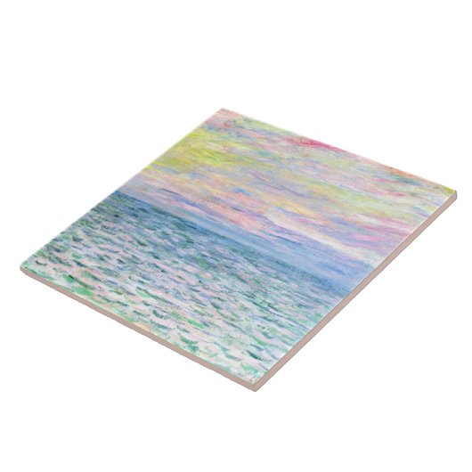 Monet - Zonsondergang bij Pourville, fijne kunst Tegeltje (Zijkant)