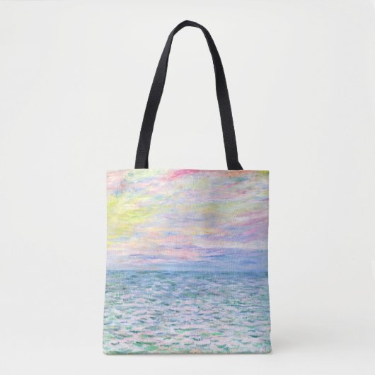Monet - Zonsondergang bij Pourville, fijne kunst Tote Bag (Voorkant)