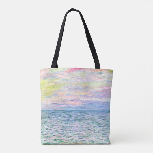 Monet - Zonsondergang bij Pourville, fijne kunst Tote Bag (Achterkant)