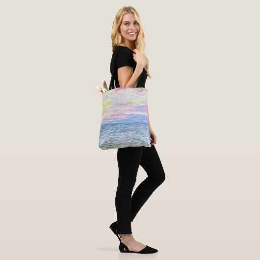 Monet - Zonsondergang bij Pourville, fijne kunst Tote Bag (Op model)