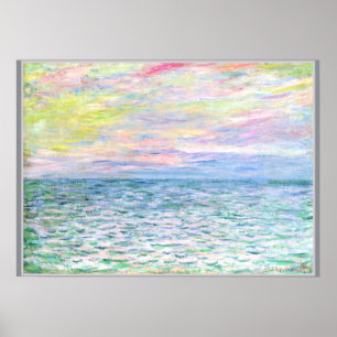 Monet - Zonsondergang bij Pourville, kunst Poster