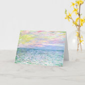 Monet - Zonsondergang bij Pourville, kunstdruk Kaart (Gele Bloem)