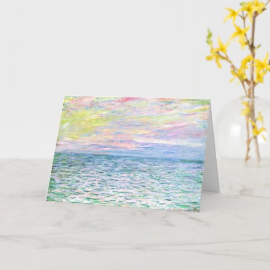 Monet - Zonsondergang bij Pourville, kunstdruk Kaart (Gele Bloem)
