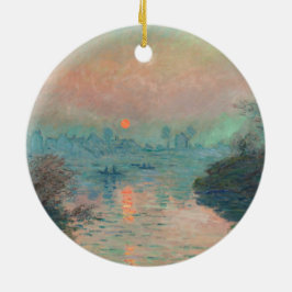 Monet Zonsondergang fijne kunst impressionistische Keramisch Ornament