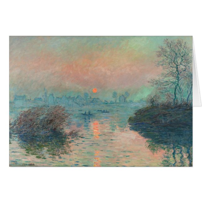 Monet Zonsondergang op de Seine Fijne Kunst Impres (Voorkant Horizontaal)