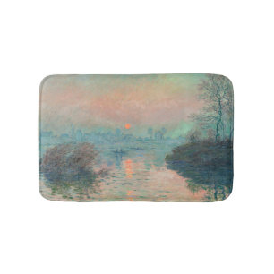 Monet Zonsondergang op de Seine Fijne Kunst Impres Badmat