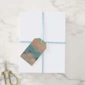Monet Zonsondergang op de Seine Fijne Kunst Impres Cadeaulabel (Met Touw)