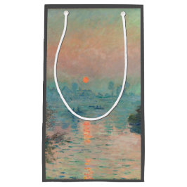 Monet Zonsondergang op de Seine Fijne Kunst Impres Klein Cadeauzakje