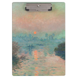 Monet Zonsondergang op de Seine Fijne Kunst Impres Klembord