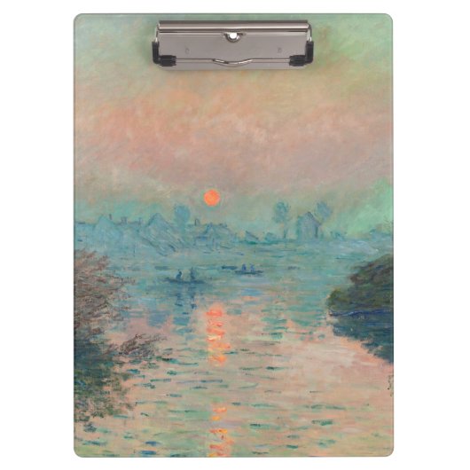 Monet Zonsondergang op de Seine Fijne Kunst Impres Klembord (Voorkant)