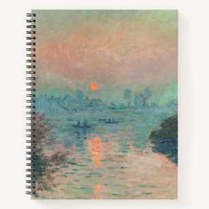 Monet Zonsondergang op de Seine Fijne Kunst Impres Notitieboek