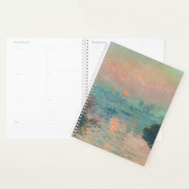Monet Zonsondergang op de Seine Fijne Kunst Impres Planner