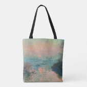 Monet Zonsondergang op de Seine Fijne Kunst Impres Tote Bag (Achterkant)