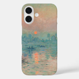 Monet Zonsondergang op de Seine Fine Art Impressio iPhone 16 Hoesje